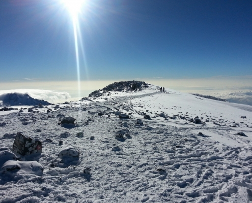 Kilimandscharo Trekking Pfad mit Schnee