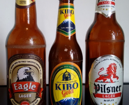 Tansania Biere Eagle Lager, Kibo Gold und Pilsner Lager
