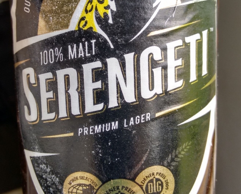Tansania Bier Serengeti Etikett mit DLG